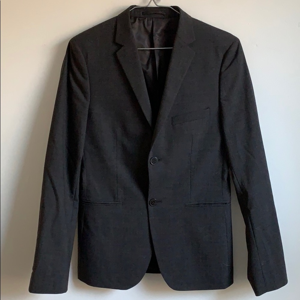 Guess size 38R charcoal wool skinny fit blazer